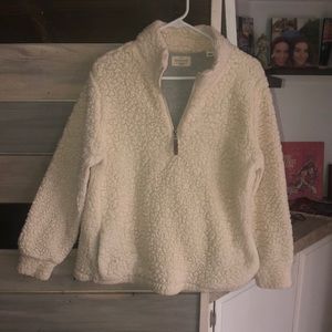 Teddy Vintage Pullover Jacket with Zipper - Large Size